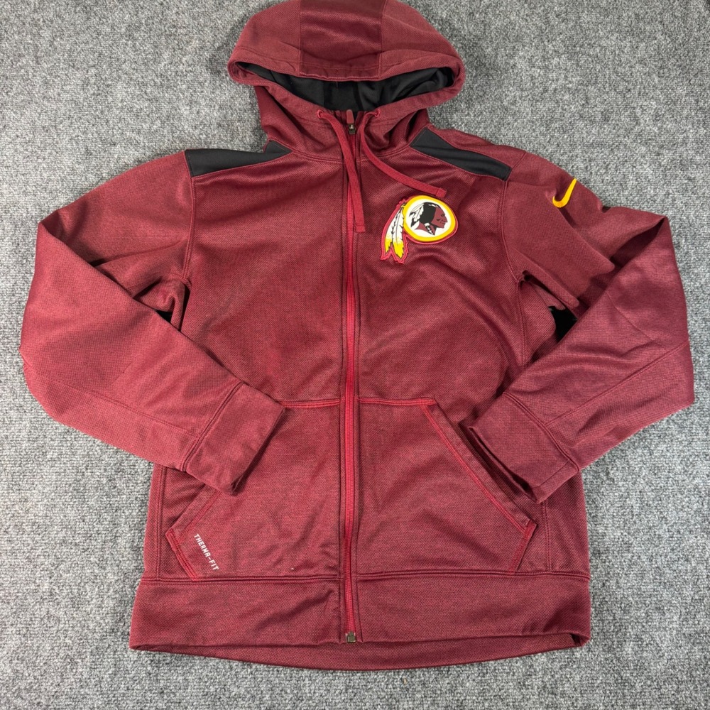 Nike Washington Redskins NFL Therma-FIT Full Zip Hoodie Mens Small Burgundy